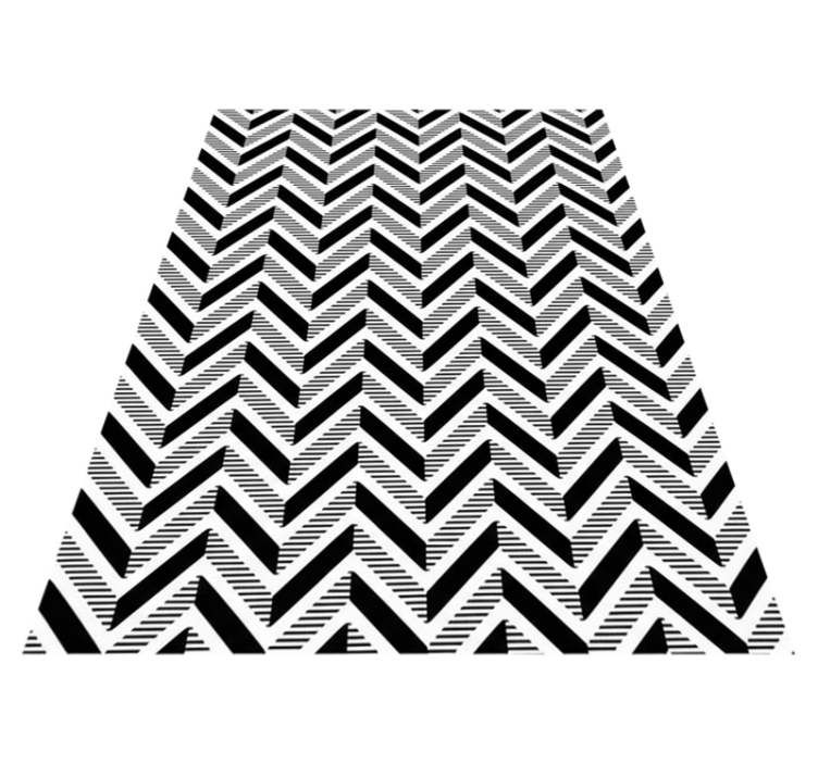 Alfombra vinílica geometría en blanco y negro - TenVinilo