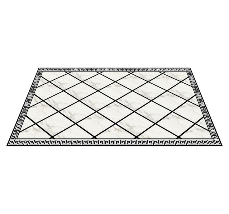 Alfombra vinílica mármol blanco y negro - TenVinilo