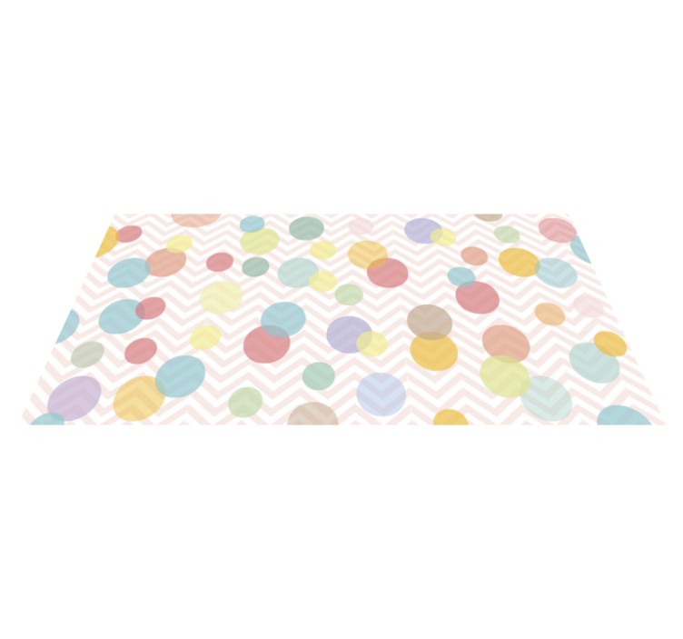 Alfombra de vinilo infantil colorful Polka Dot Chevron - TenVinilo