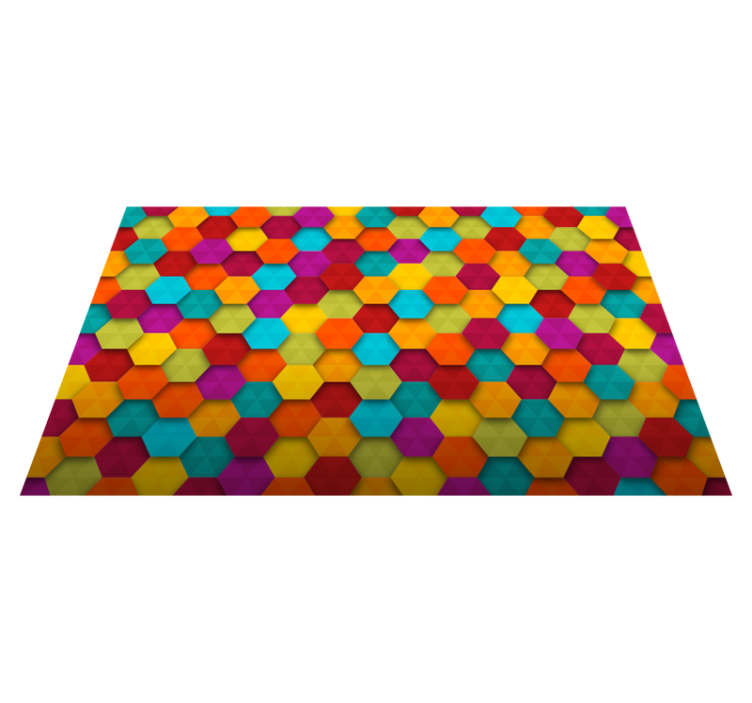 Alfombra vinílica geométrica hexagonos corolida - TenVinilo