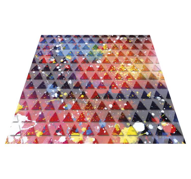 Alfombra vinílica geométrica mosaico triangular abstracto - TenVinilo