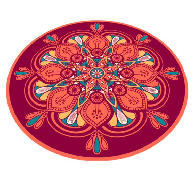 Alfombra vinílica mandala floral estilo india - TenVinilo