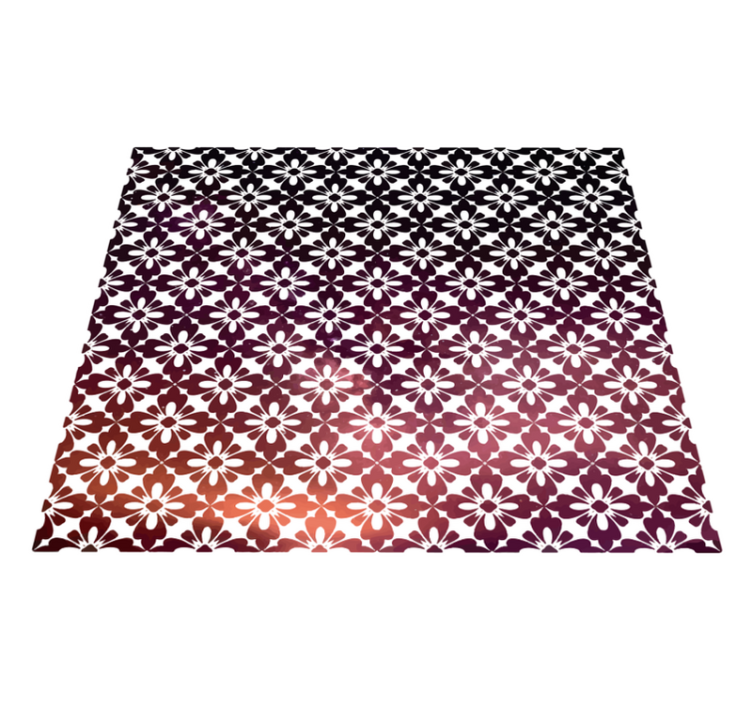 Alfombra vinílica patrón flores ornamentales - TenVinilo