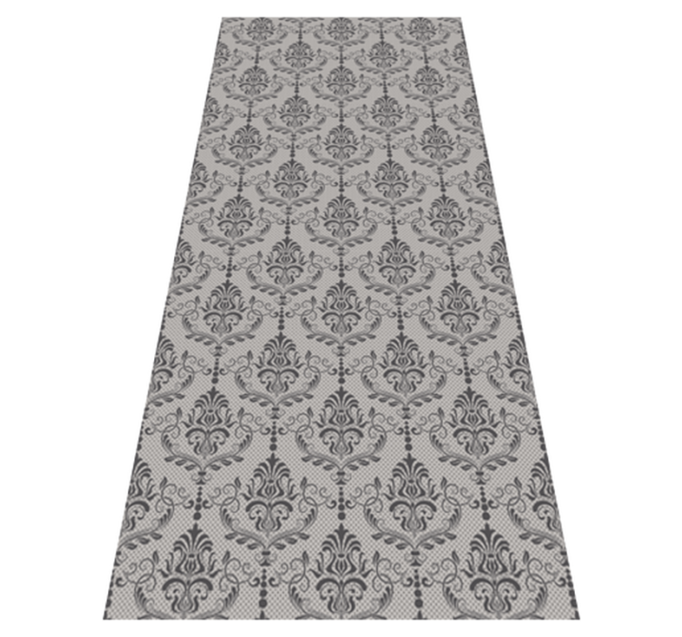 Alfombra vinílica gris floral ornamental - TenVinilo