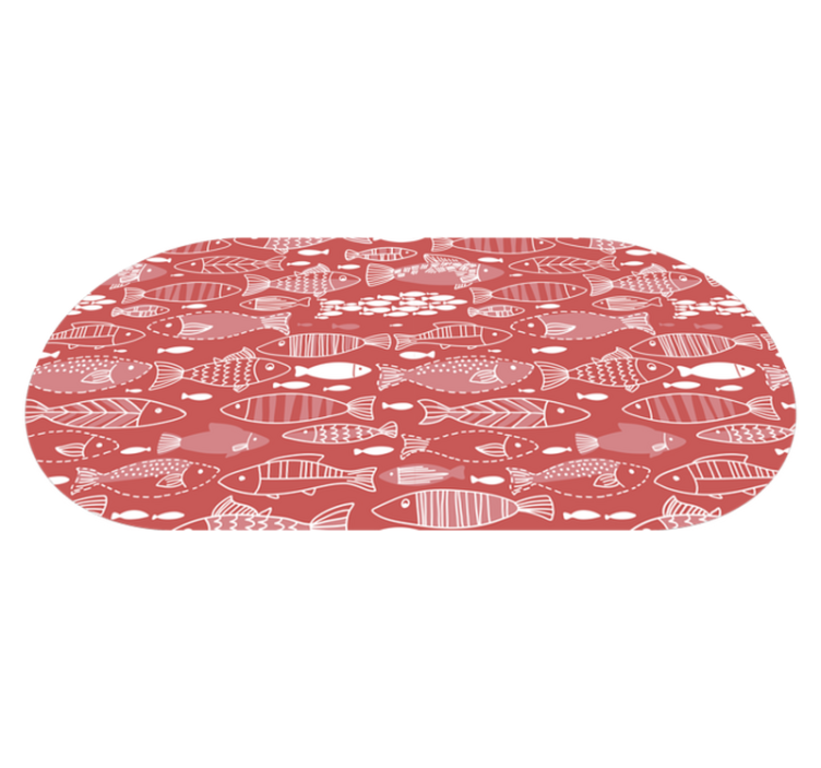 Alfombra vinilo roja peces bajo el mar - TenVinilo