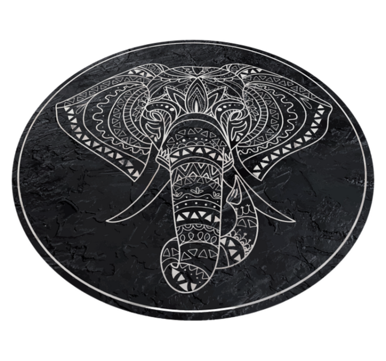 Alfombra vinílica mandala elefante de mármol - TenVinilo