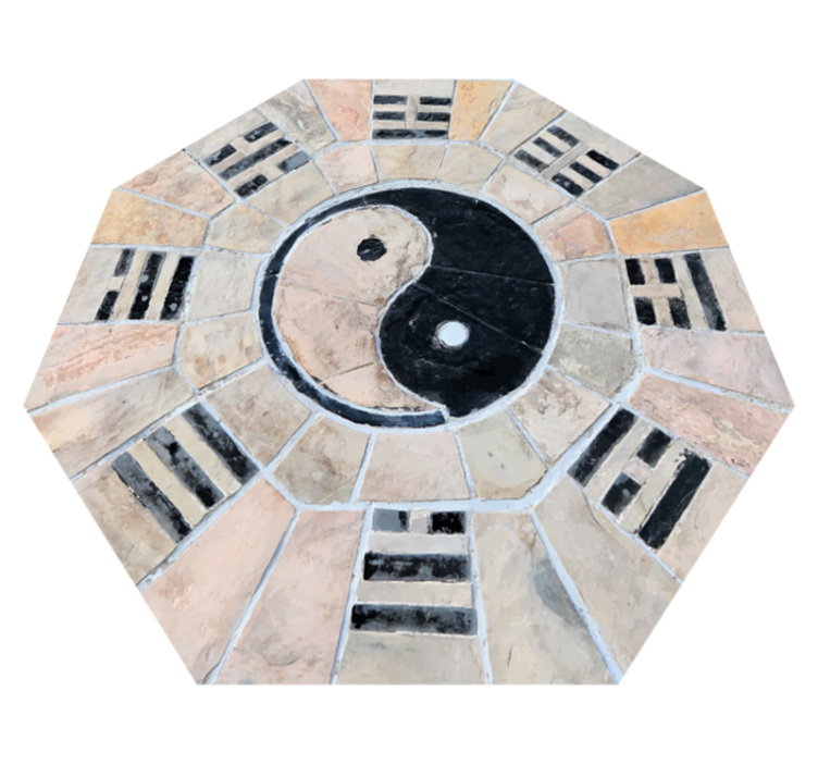 Alfombra vinílica mosaico mosaico yin yang - TenVinilo