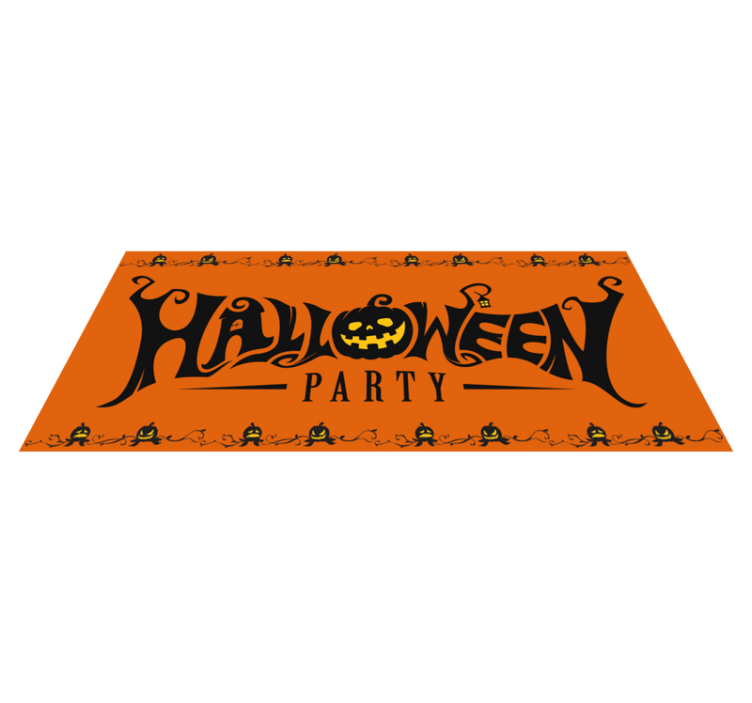 Alfombra vinilo salón fiesta Hallowen naranja - TenVinilo