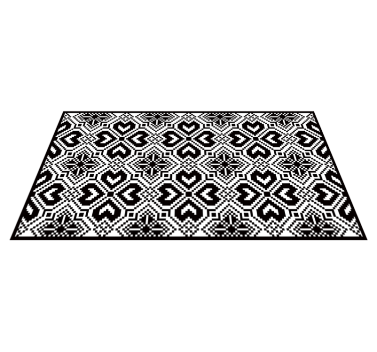 Alfombra vinílica moderna Eslavo blanco/negro - TenVinilo