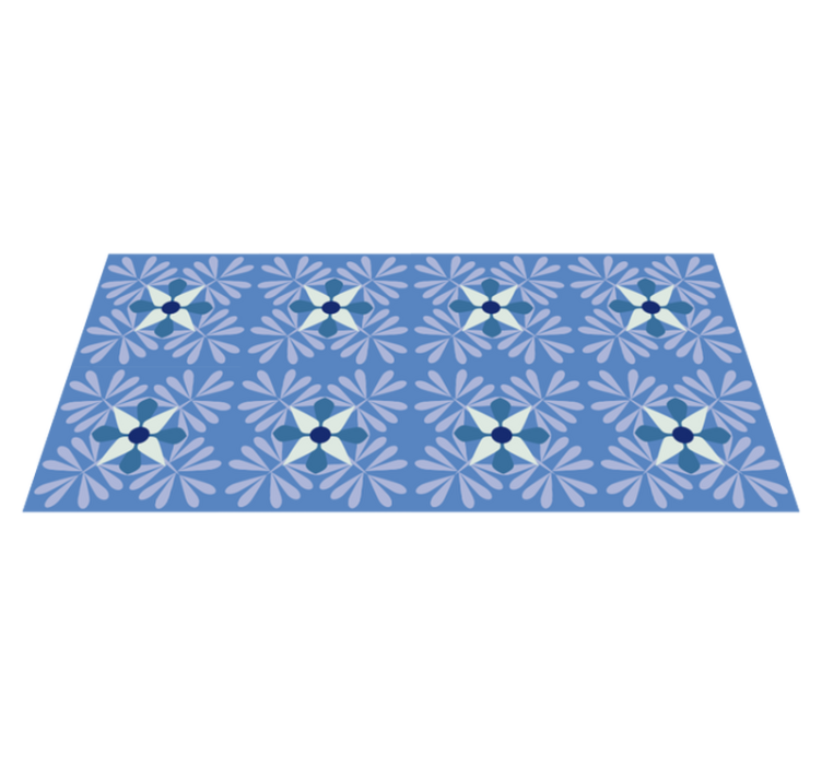 Alfombras vinilo cocina azulejos color azul - TenVinilo