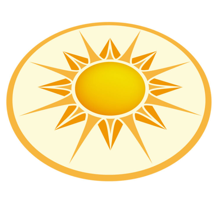 Alfombra vinílica infantil círculo de emblema soleado - TenVinilo