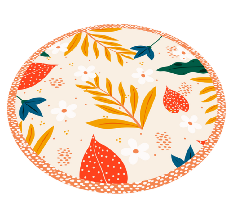 Alfombra vinílica flores patrón botánico otoñal - TenVinilo