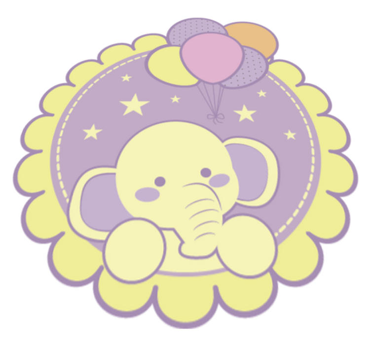 Alfombra vinílica infantil globos de elefante - TenVinilo