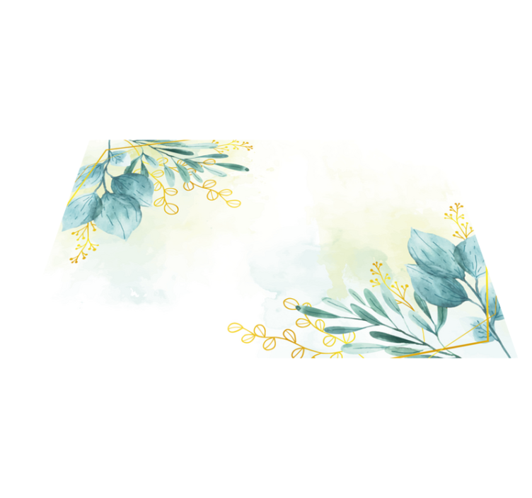 Alfombra vinilo blanca flores elegantes - TenVinilo