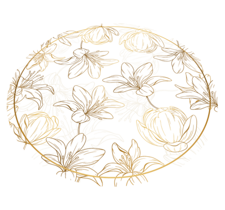 Alfombra vinílica flores patrón de círculo floral - TenVinilo