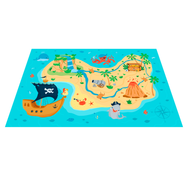 Alfombra vinílica juegos infantiles mapa pirata - TenVinilo