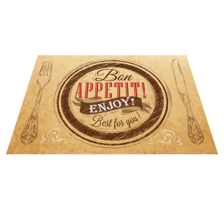 Alfombra vinilo cocina frase buen provecho - TenVinilo