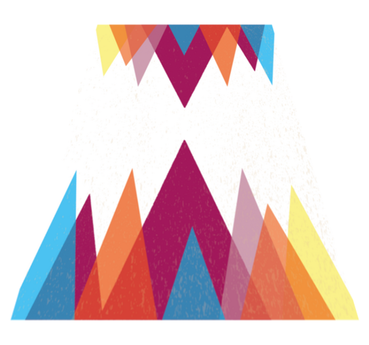 Alfombra vinílica geométrica arreglo de triángulos coloridos - TenVinilo