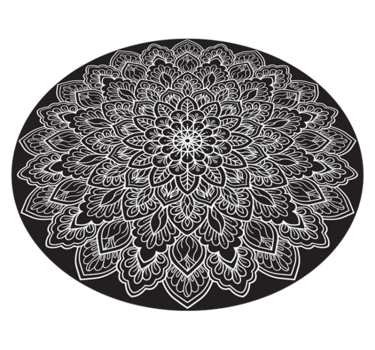 Alfombra vinílica mandala elegante concepto monocromático - TenVinilo