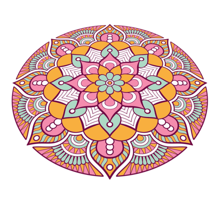 Alfombra vinílica mandala Pluma rosa - TenVinilo