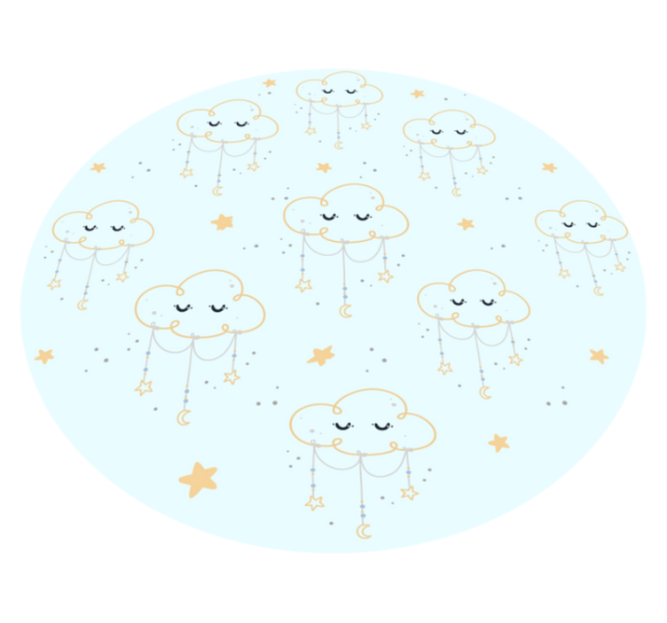 Alfombra vinílica infantil de nubes durmientes - TenVinilo