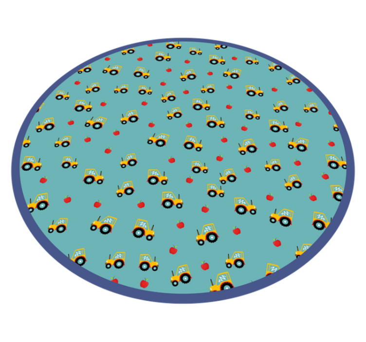 Alfombra vinílica infantil motivo divertido del tractor - TenVinilo