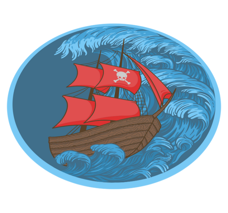 Alfombra de vinilo infantil Barco pirata - TenVinilo