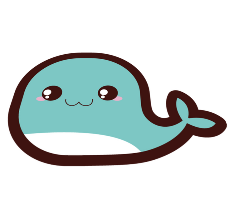 Alfombra vinílica bebé linda ilustración de ballena - TenVinilo