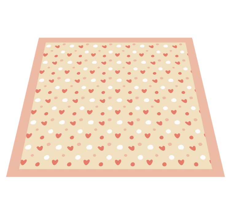 Alfombra vinílica bebé decoración con patrón de corazón - TenVinilo