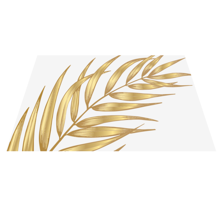 Alfombra vinílica dormitorio Hoja de palma de oro - TenVinilo
