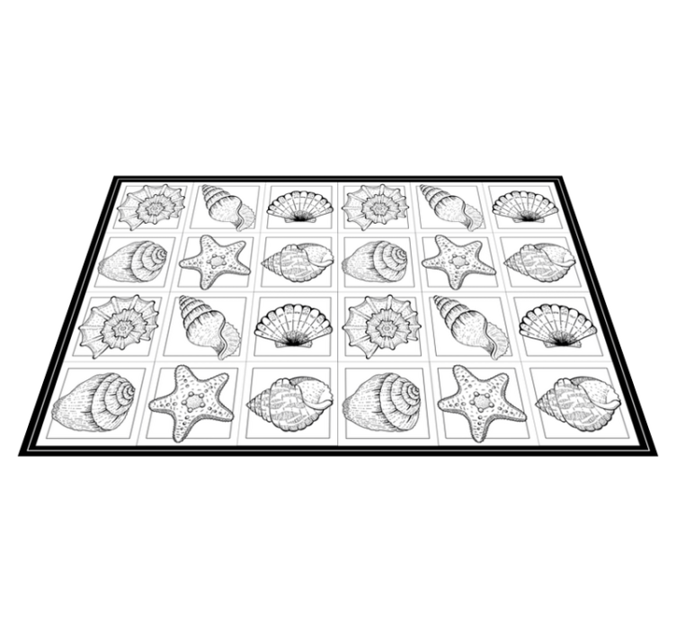 Alfombra vinílica naturaleza obra de arte de conchas marinas - TenVinilo
