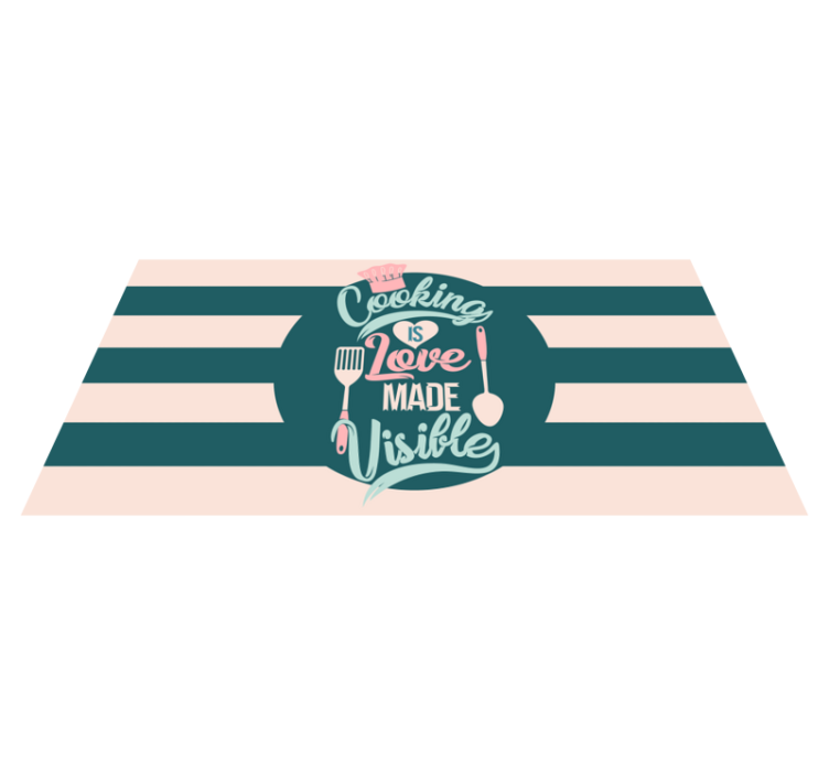Alfombra vinilo cocina es amor hecho visible - TenVinilo
