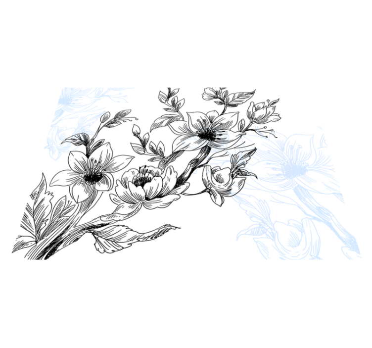 Alfombra vinílica flores concepto de flor azul - TenVinilo