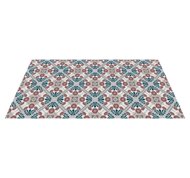 Alfombra vinílica hidráulica arreglo botánico - TenVinilo