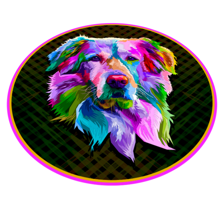 Aflombra vinílica animales ilustraciones caninas coloridas - TenVinilo