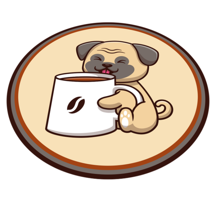 Aflombra vinílica animales linda taza de pug - TenVinilo
