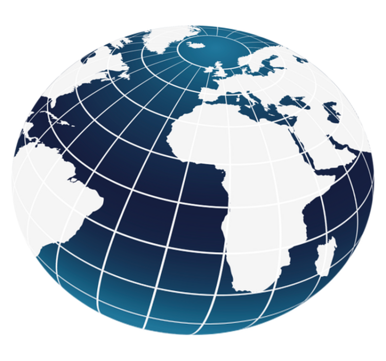 Alfombra vinílica mapamundi con meridianos - TenVinilo