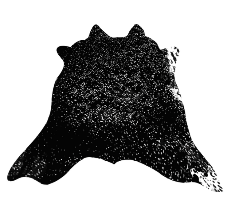 Alfombra vinílica animal print piel de vaca moteada negra - TenVinilo