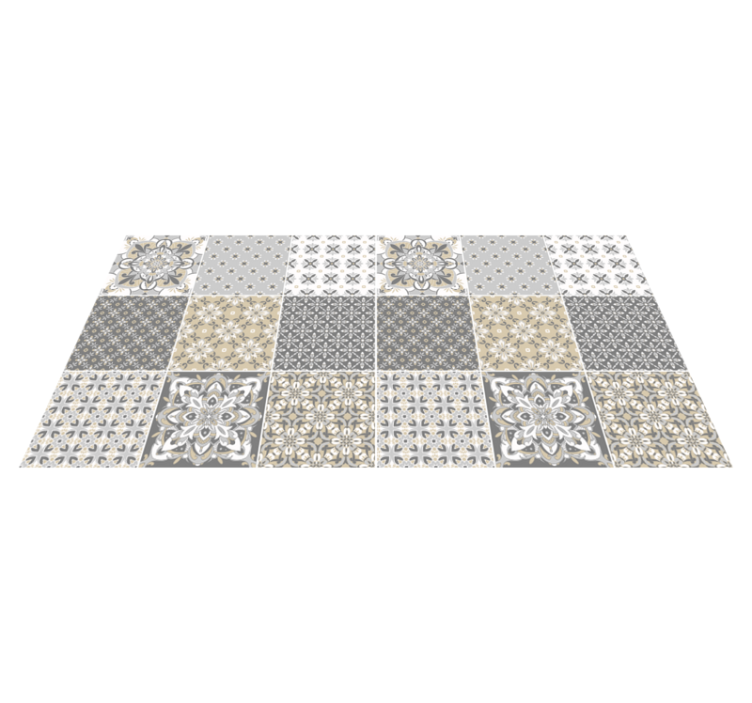 Alfombra vinílica cocina azulejos grises marroquíes - TenVinilo
