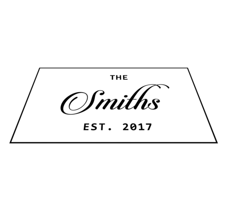 Alfombra vinílica con nombre y fecha familia - TenVinilo