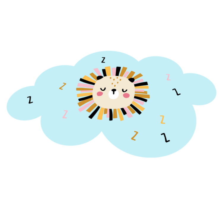 Alfombra vinílica infantil nube de león soñoliento - TenVinilo