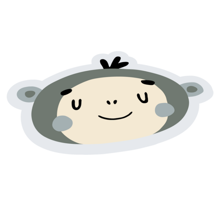 Alfombra vinílica bebé cara de mono nórdico - TenVinilo