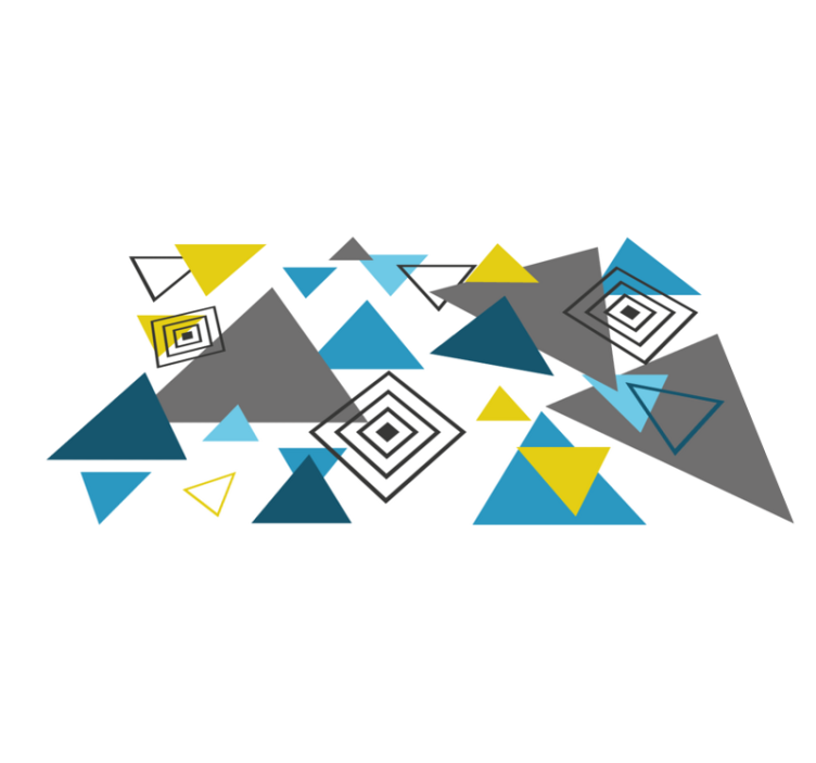 Alfombra vinílica nórdica Patrón nórdico azul y amarillo - TenVinilo