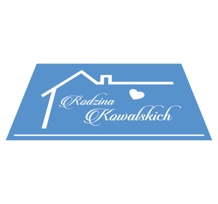 Alfombra vinilo Contorno casa con el apellido - TenVinilo