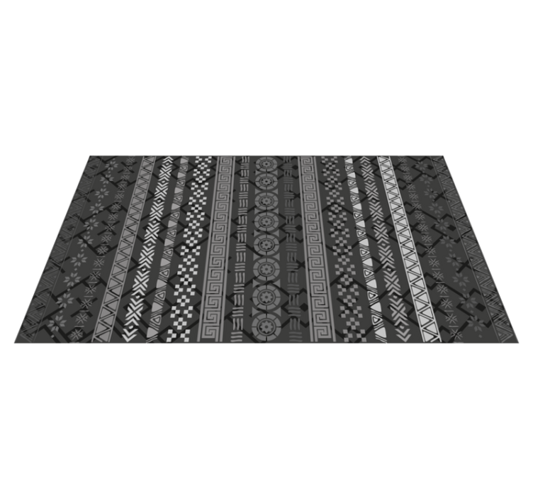 Alfombra vinílica cocina patrón tribal gris - TenVinilo