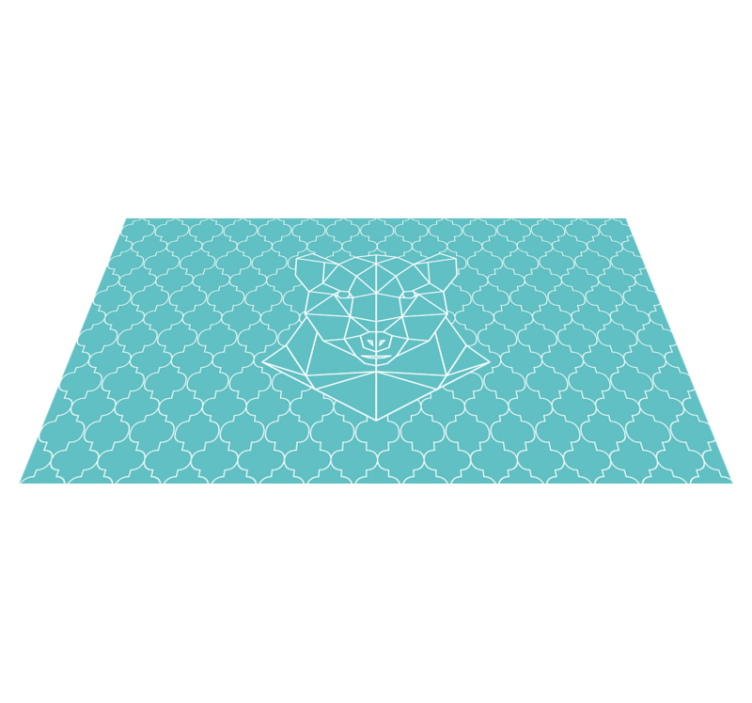 Aflombra vinílica animales diseño geométrico de oso - TenVinilo