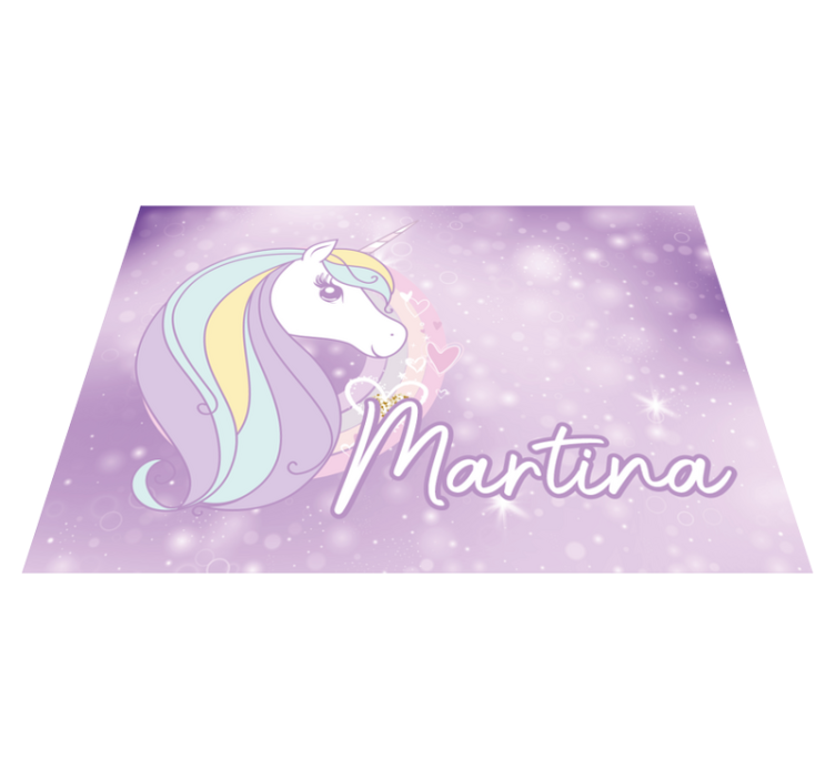 Alfombra vinílica personalizable sueños de unicornio - TenVinilo
