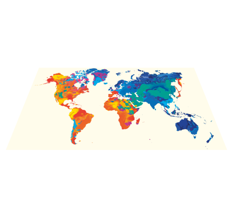 Alfombra vinílica mapamundi atlas global vivo - TenVinilo