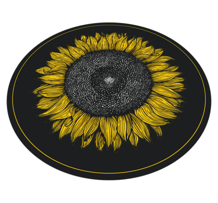 Alfombra vinílica flores diseño de girasol grande - TenVinilo