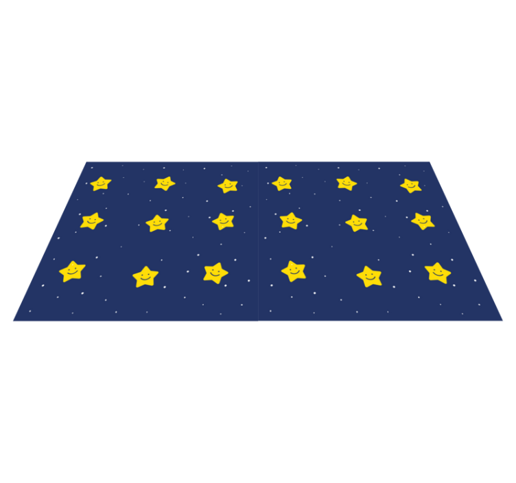 Alfombra vinílica de estrellas patrón azul feliz - TenVinilo